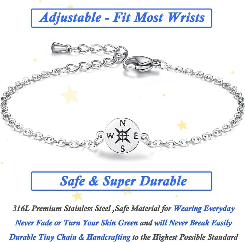 Graduation Gift Adjustable Bracelet with Quote Cards