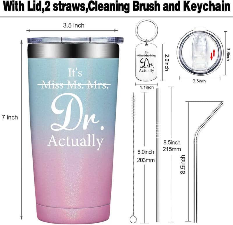 Doctor's Day Gift - PhD Graduate Tumbler for Women