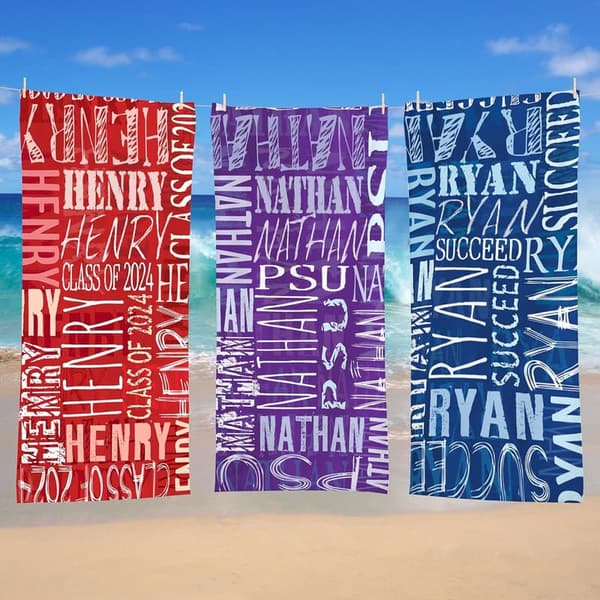 Personalized Beach Towel for Graduates - Class of 2025