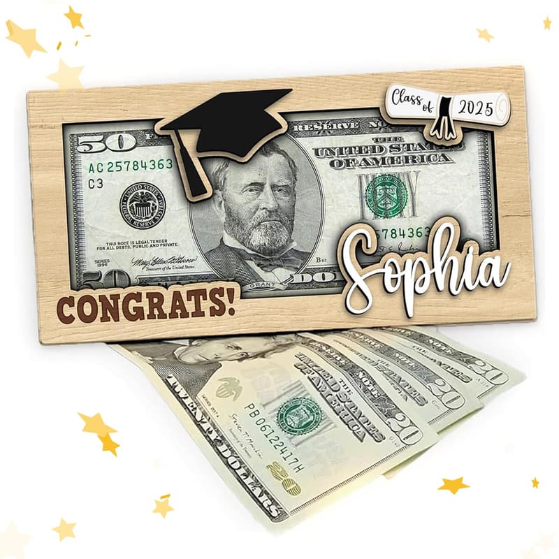 2025 Graduation Custom Money Holder with Name & Cap Color