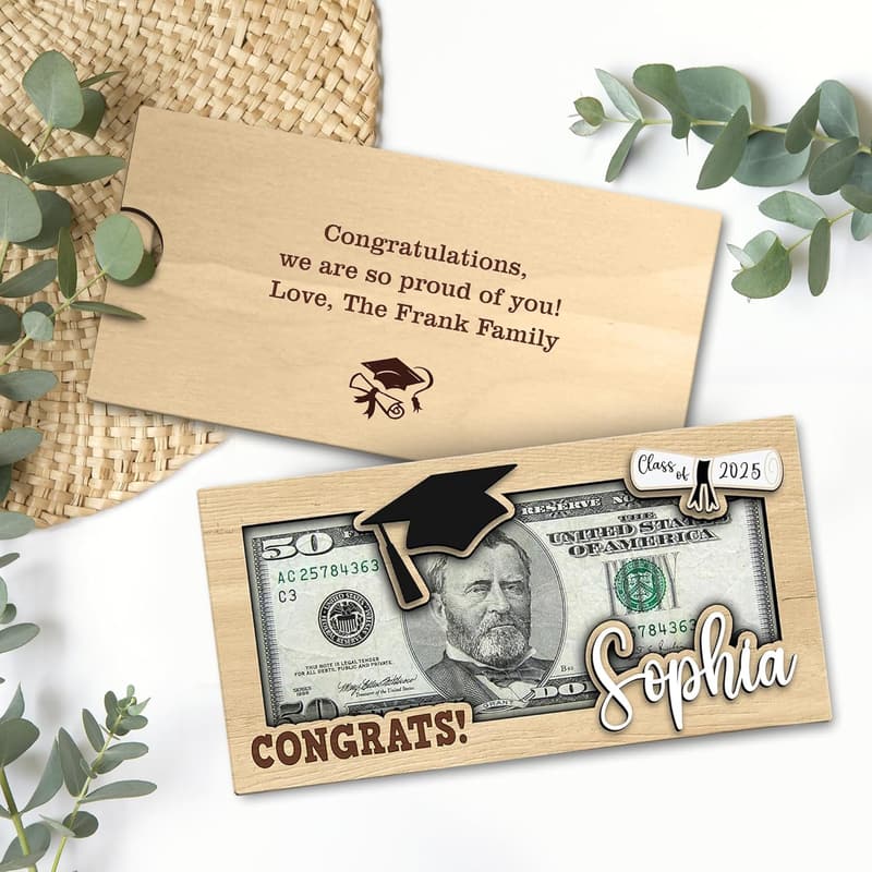 2025 Graduation Custom Money Holder with Name & Cap Color