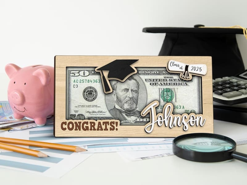 2025 Graduation Custom Money Holder with Name & Cap Color