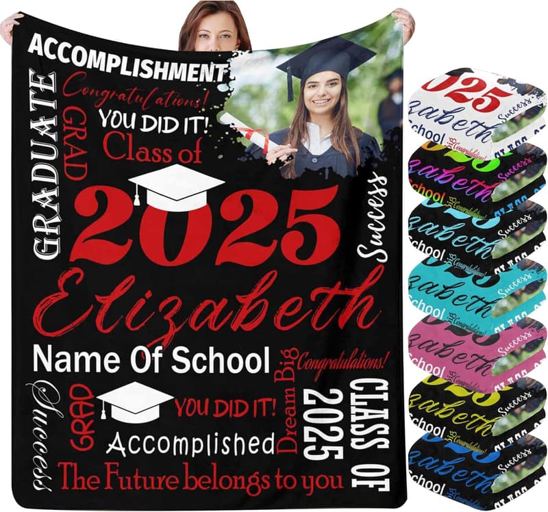 Personalized Graduation Blanket for Class of 2025