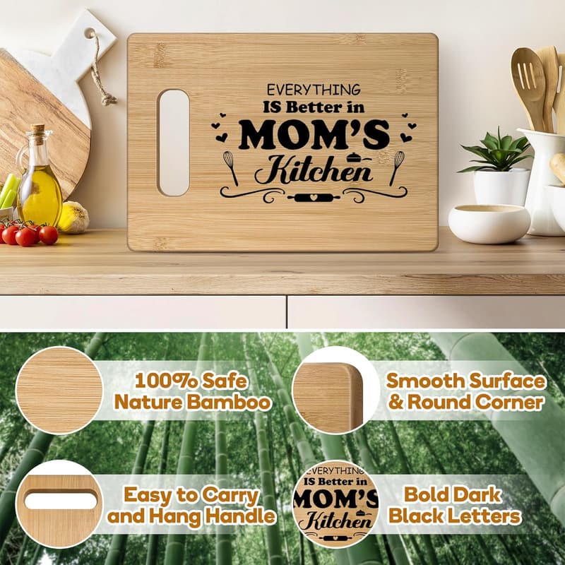 Personalized Engraved Bamboo Cutting Board for Mom
