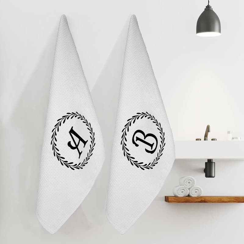 Personalized Monogrammed Hand Towels for Women, 17x23 Inch