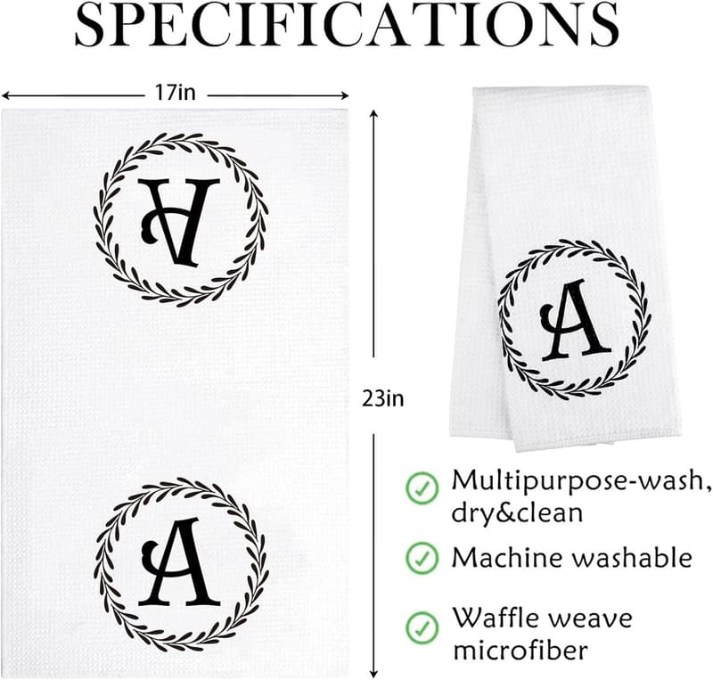 Personalized Monogrammed Hand Towels for Women, 17x23 Inch