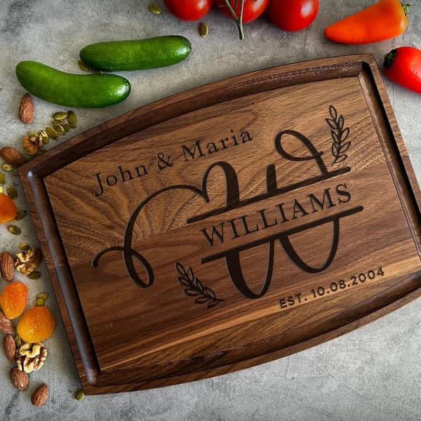 Personalized Wooden Cutting Board - Custom Engraved Gift