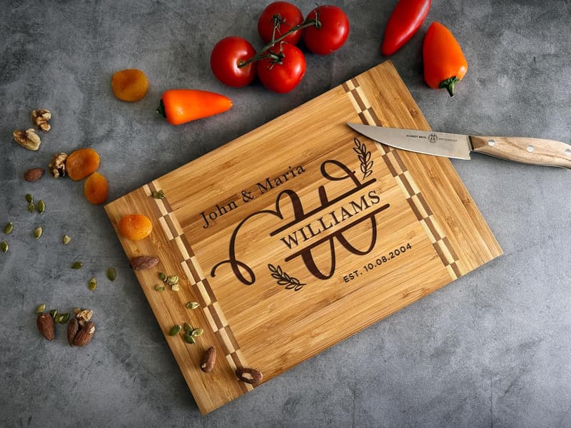 Personalized Wooden Cutting Board - Custom Engraved Gift