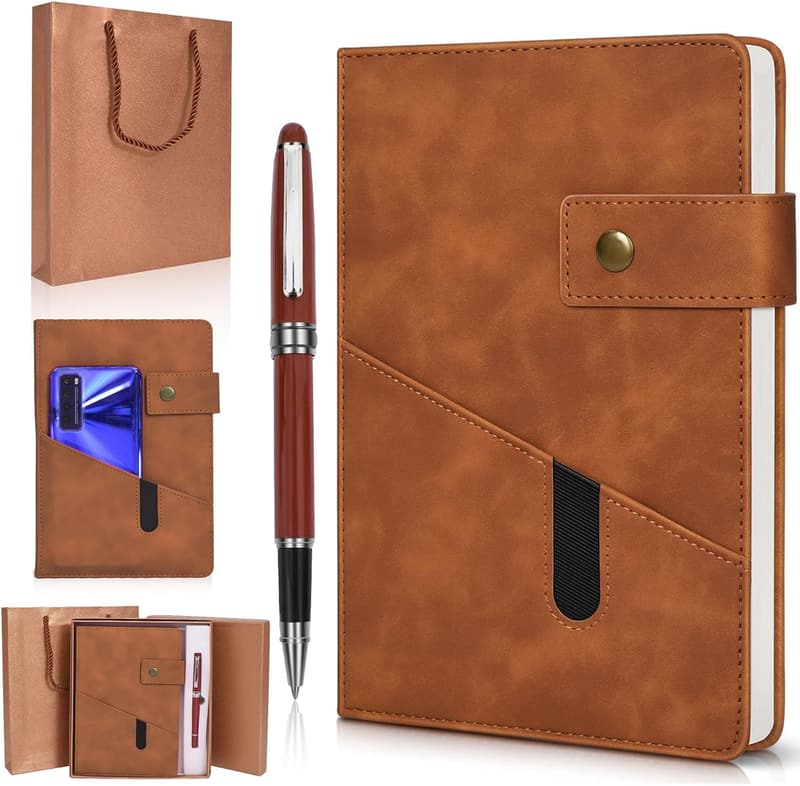 Leather Journal Notebook Set with Pen – 100 Pages for Men & Women