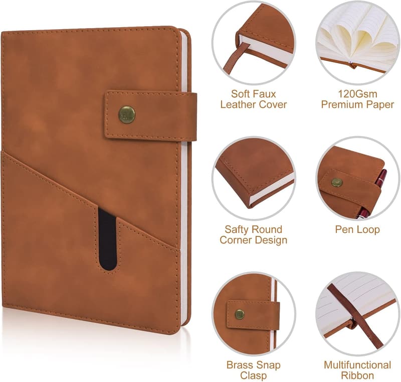 Leather Journal Notebook Set with Pen – 100 Pages for Men & Women