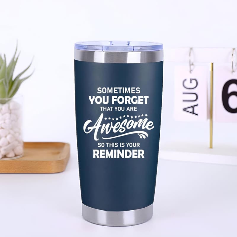 Navy Blue Inspirational Tumbler Cup for Men’s Birthday Gifts