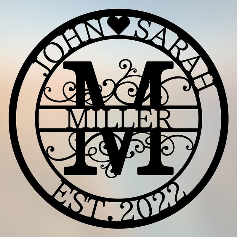 Personalized Metal Sign - Custom Outdoor Wall Art for Couples