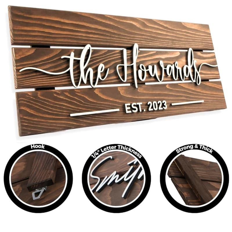 Personalized Rustic Wood Name Sign for Couples' Weddings