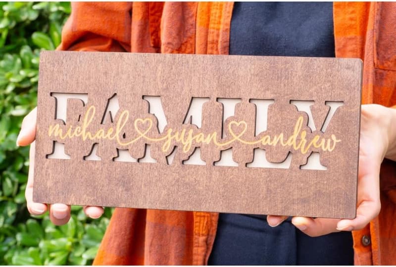 Personalized 3D Family Sign - Custom Wooden Wall Decor