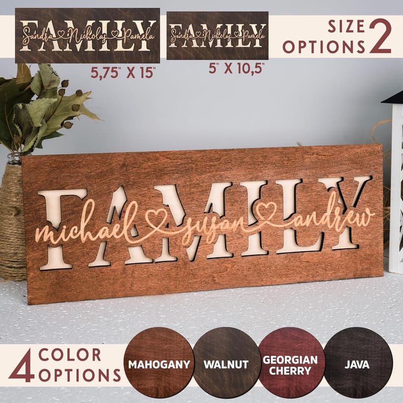 Personalized 3D Family Sign - Custom Wooden Wall Decor
