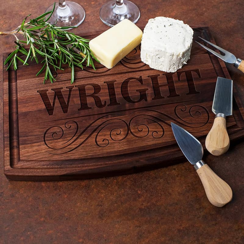 Wedding Gift Personalized Cutting Board - 11 Designs, 5 Woods
