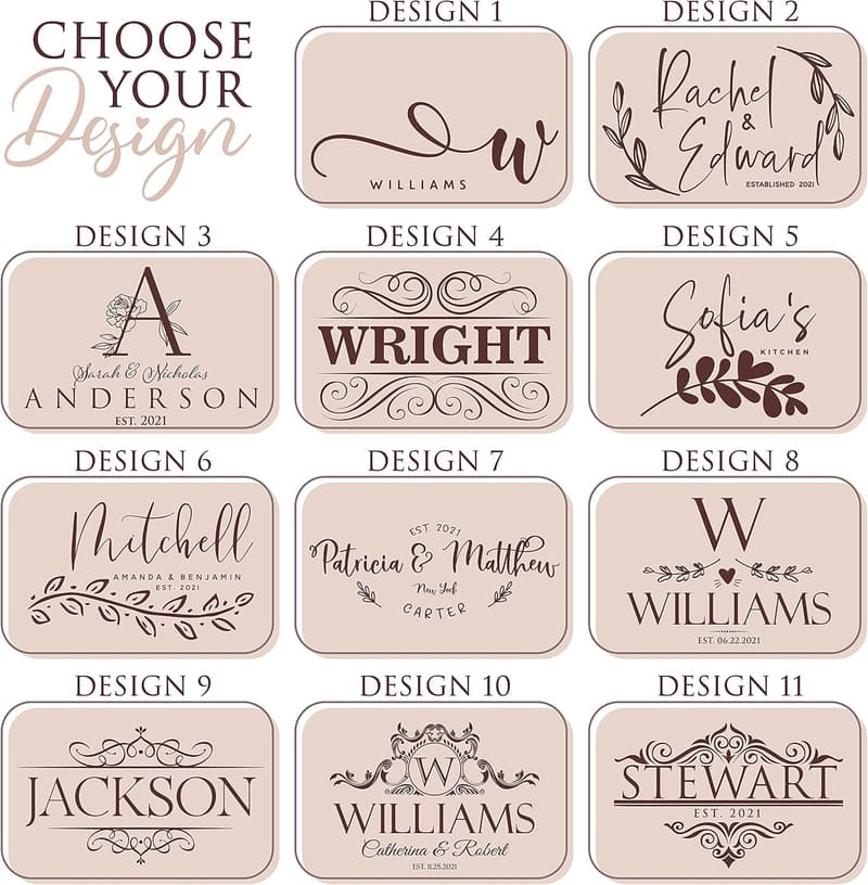 Wedding Gift Personalized Cutting Board - 11 Designs, 5 Woods