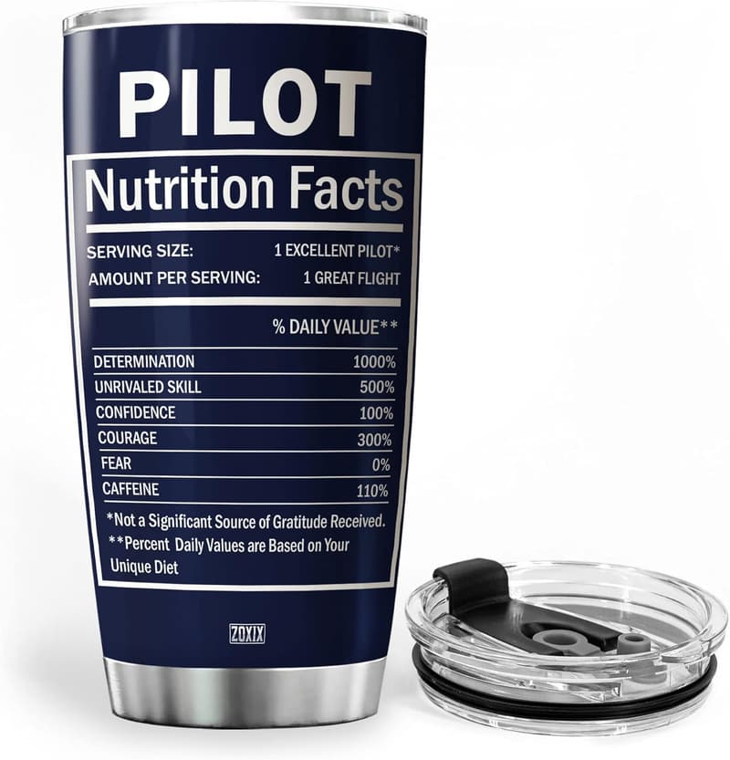 20oz Stainless Steel Tumbler - Pilot Gift for Him