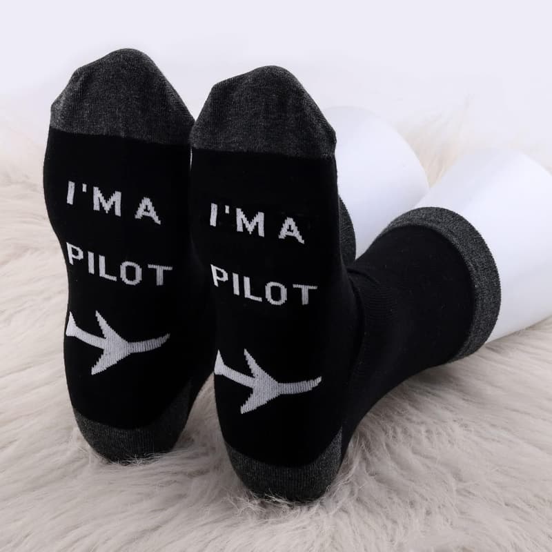 Aviation-Themed Socks for Pilots - Left & Right Rudder Design