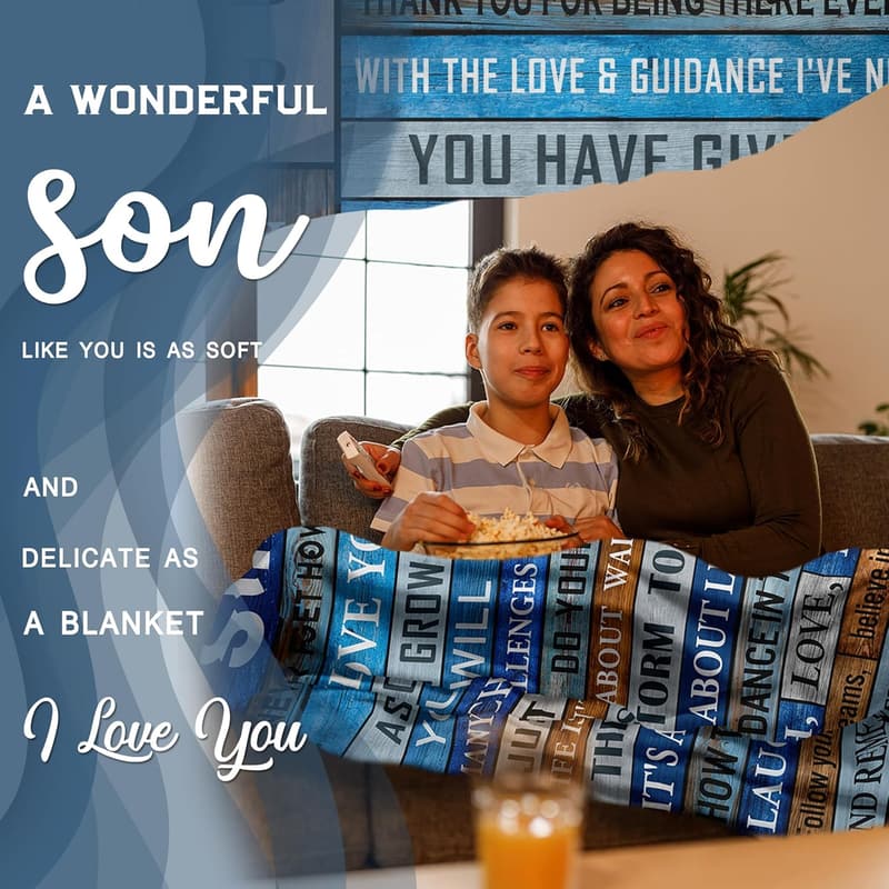 Father's Day Personalized Blanket for Son, 50