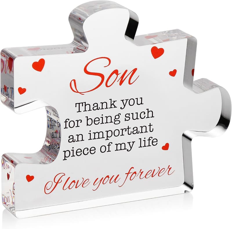 Engraved Acrylic Block Puzzle for Son - Birthday Gift