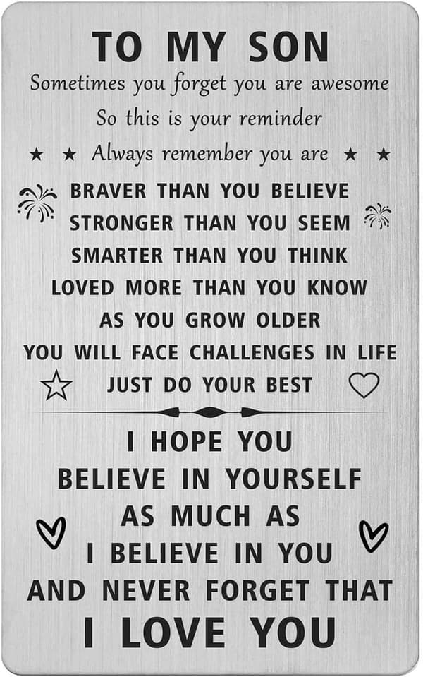 Inspirational Birthday & Graduation Card for Son