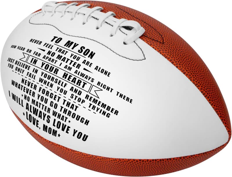 Personalized Leather Football for Son - Engraved Gift