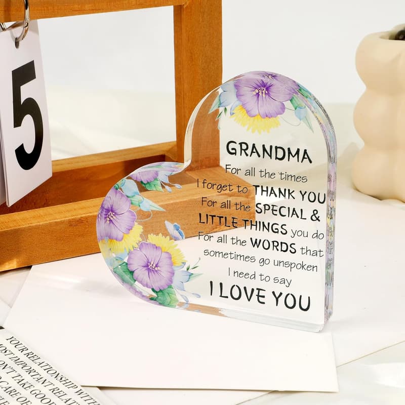 Acrylic Desk Decor for Grandma's Birthday or Holiday Gifts