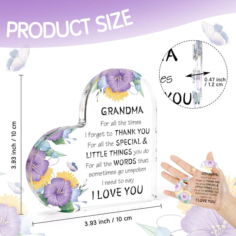 Acrylic Desk Decor for Grandma's Birthday or Holiday Gifts