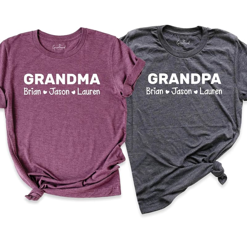 Personalized Grandparents T-Shirt for Mother's Day/Father's Day