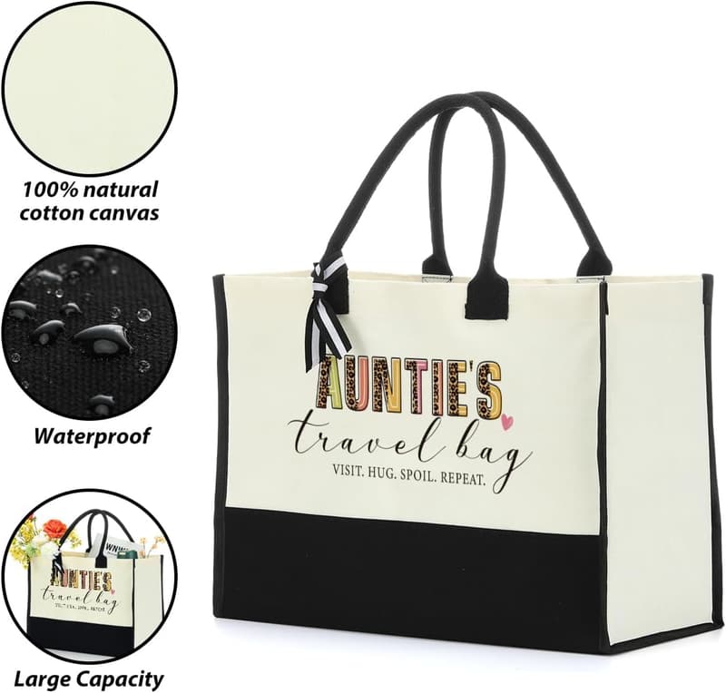 Mother's Day Canvas Tote Bag for Women, Grandma, Mom, Aunt