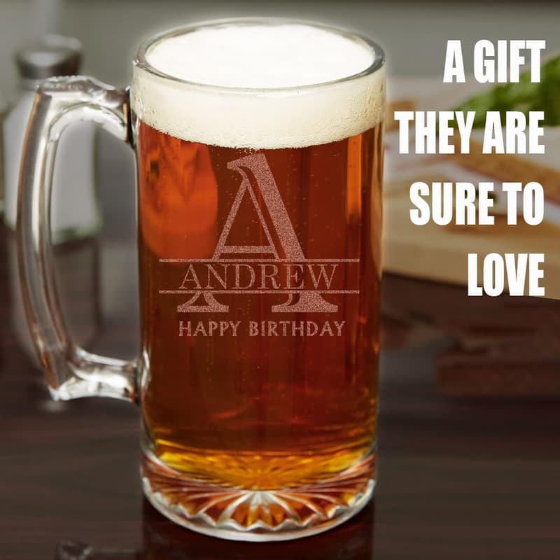 Personalized 25oz Beer Mug for Father's Day - Custom Engraving
