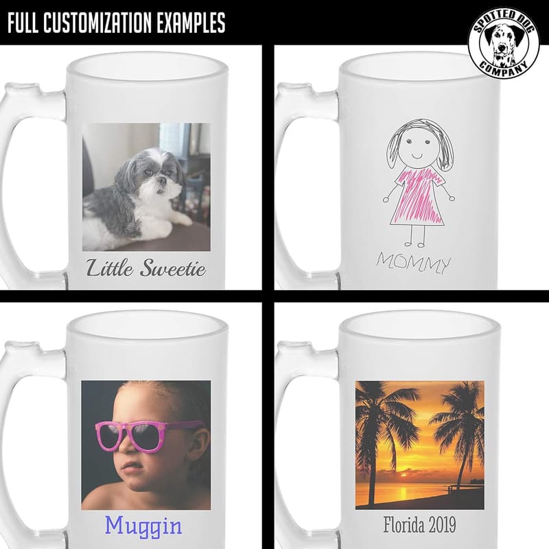 Personalized 16oz Frosted Beer Mug for Dad's Birthday