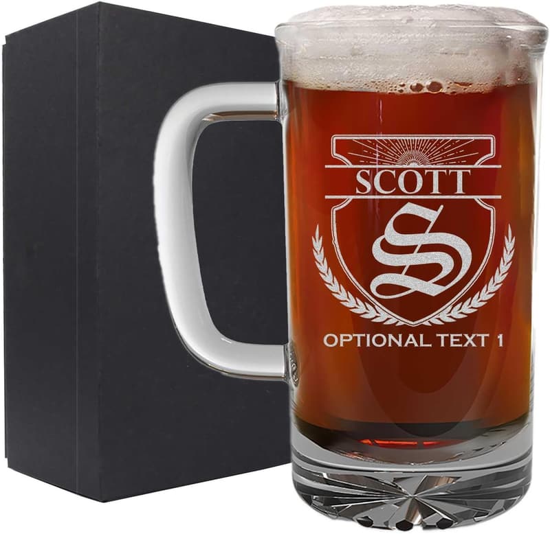 Father's Day Personalized Engraved 16oz Beer Mug for Men