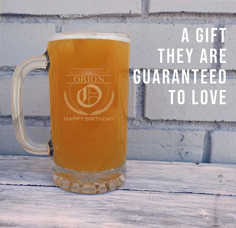 Father's Day Personalized Engraved 16oz Beer Mug for Men