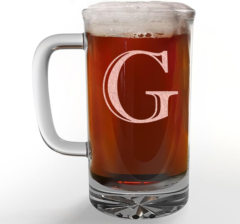 Personalized 16oz Monogrammed Beer Mug for Father's Day