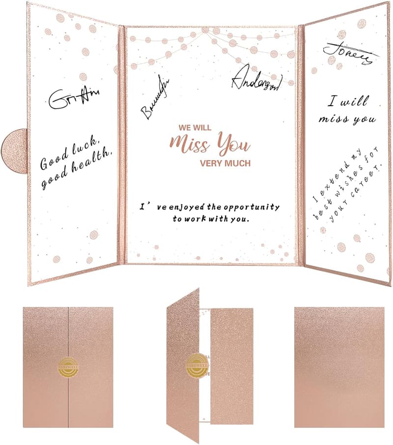 Farewell Guest Book Alternative - Rose Gold Signature Board