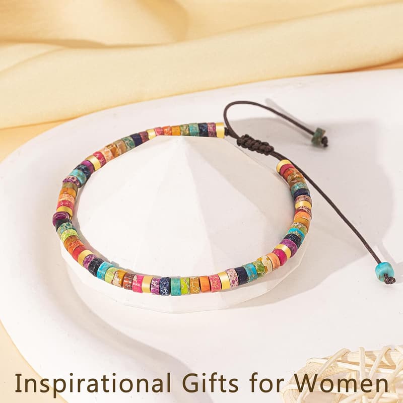 Graduation Gift: Inspirational Natural Stone Bracelet for Women
