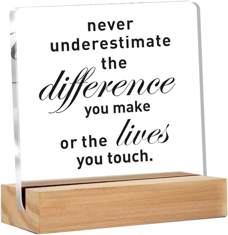 Going Away Retirement Gift: Clear Acrylic Sign with Stand