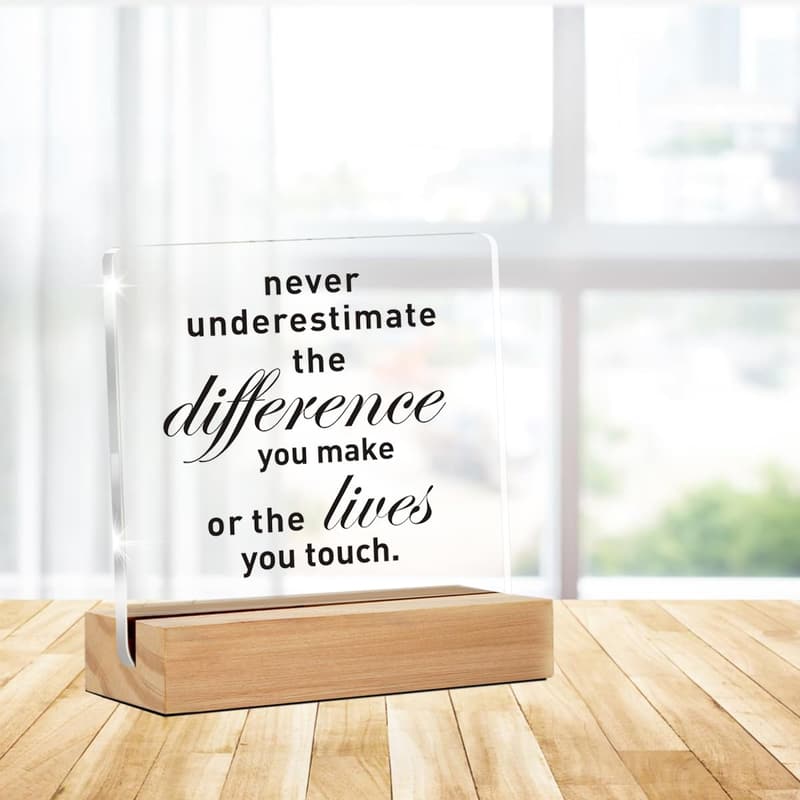 Going Away Retirement Gift: Clear Acrylic Sign with Stand