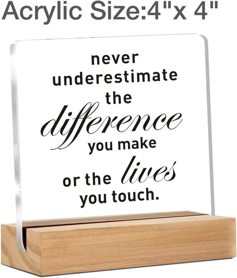 Going Away Retirement Gift: Clear Acrylic Sign with Stand