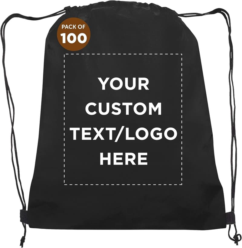 Custom Non-Woven Drawstring Backpacks - Bulk Set of 100