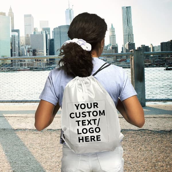 Personalized Set of 10 Classic Drawstring Bags for Travel & Gym
