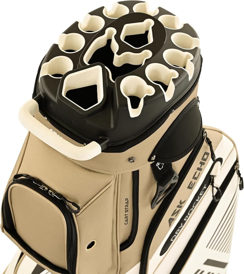2024 Men's Golf Cart Bag with 14-Way Divider and Rain Cover
