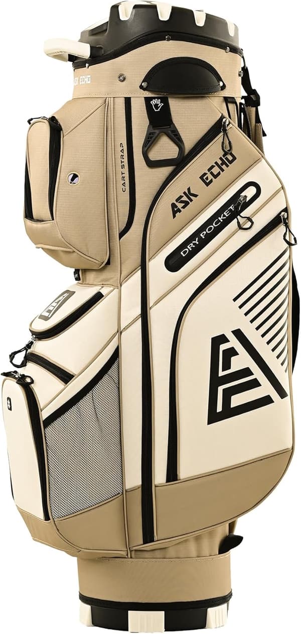 2024 Men's Golf Cart Bag with 14-Way Divider and Rain Cover