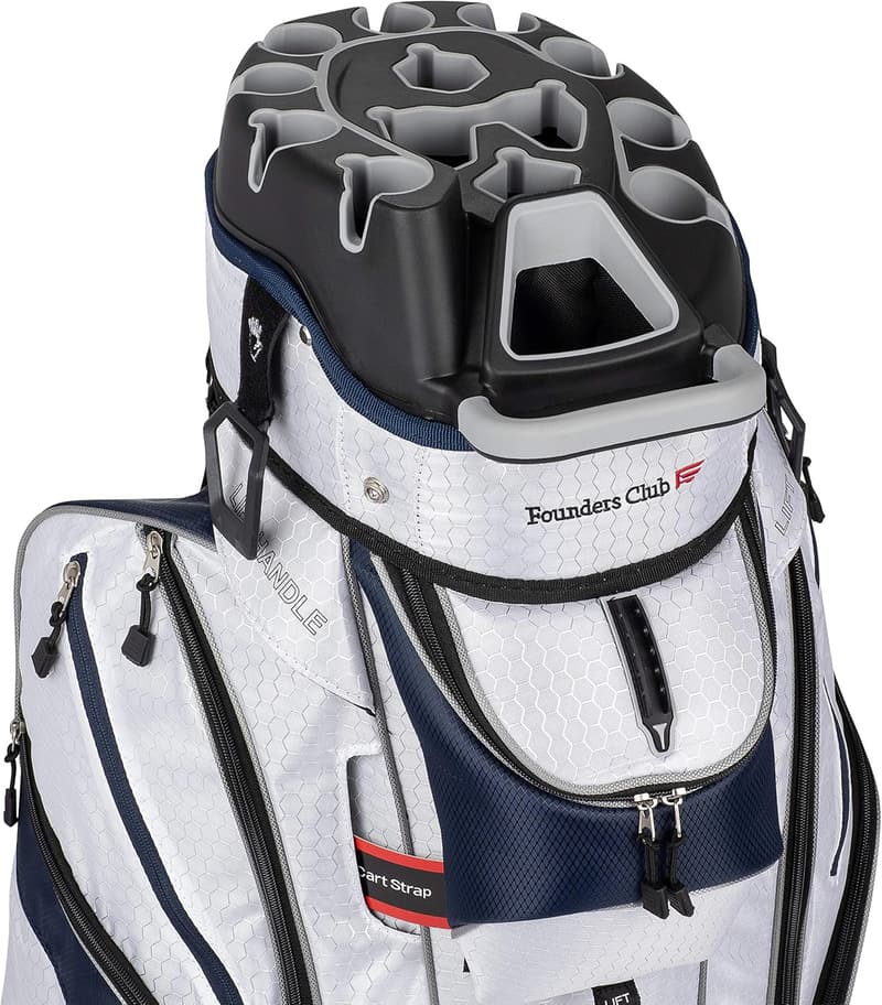 Golf Cart Bag with 14-Way Divider & Rain Hood Organizer