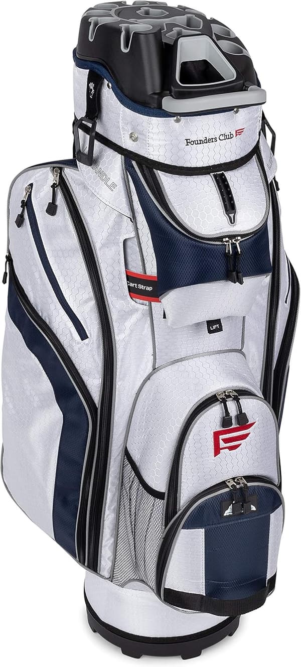 Golf Cart Bag with 14-Way Divider & Rain Hood Organizer