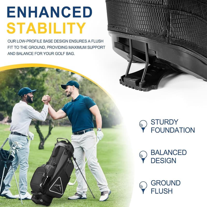 Premium PU Leather Golf Stand Bag with Plush Top & Magnetic Pocket