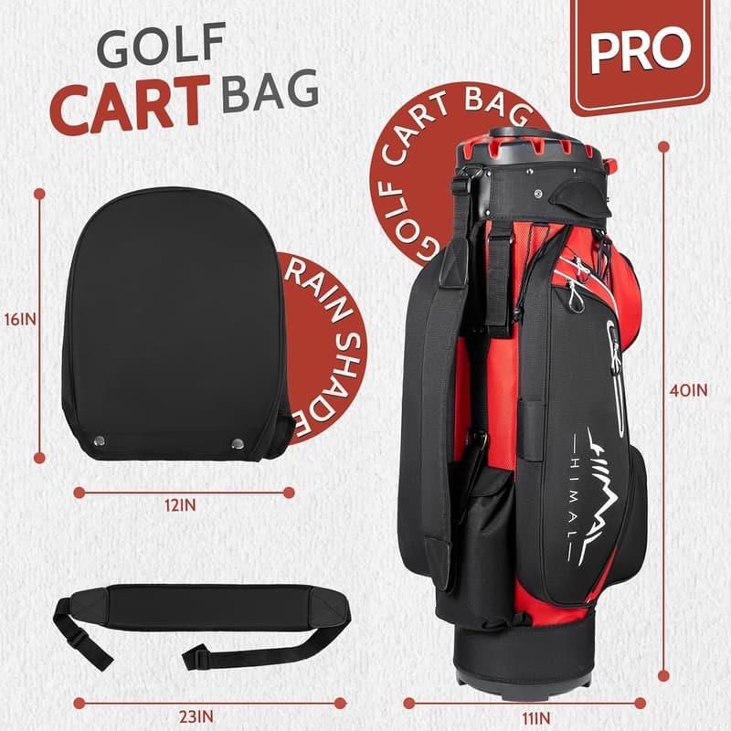 Golf Bag for Men - 14-Way Divider, Rain Cover & Handles