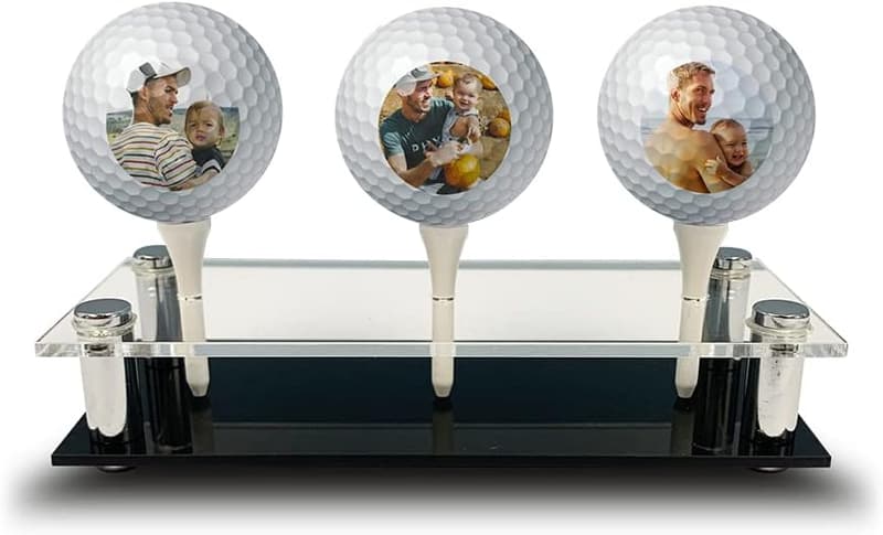 Personalized Golf Balls Gift Set with Stand for Father's Day